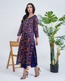 Navy Blue Block Print Dress