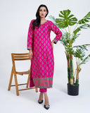 Fuchsia Block Print Dress