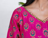 Fuchsia Block Print Dress