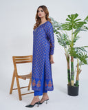 Blue Block Print Dress