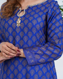 Blue Block Print Dress