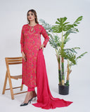 Pink Block Print Dress