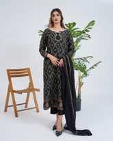 Black Block Print Dress