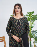 Black Block Print Dress