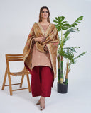 Embroidery Russian Silk dupatta (002DG)